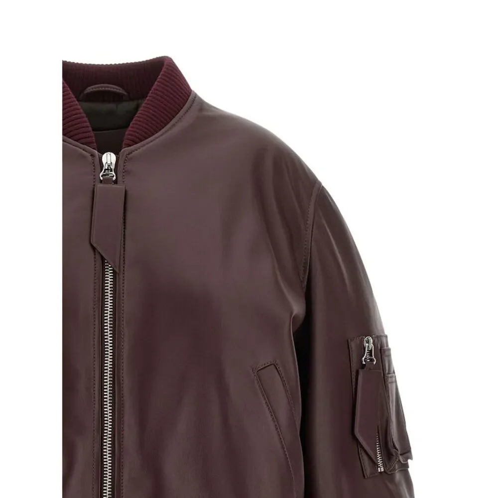 The Attico Bordeaux Lamb Leather Leather Women's Jacket